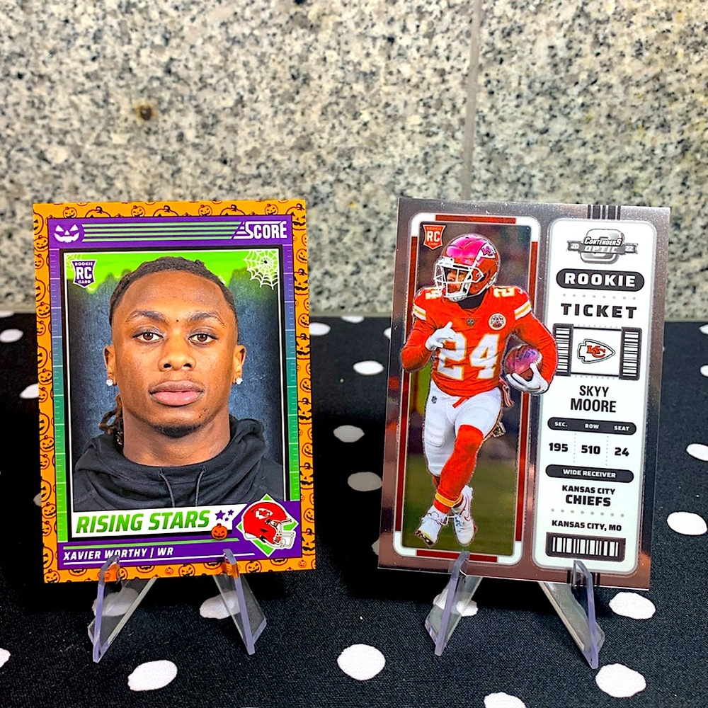 Xavier Worthy & Skyy Moore Rookie Cards KC Chiefs Wide Receivers!!